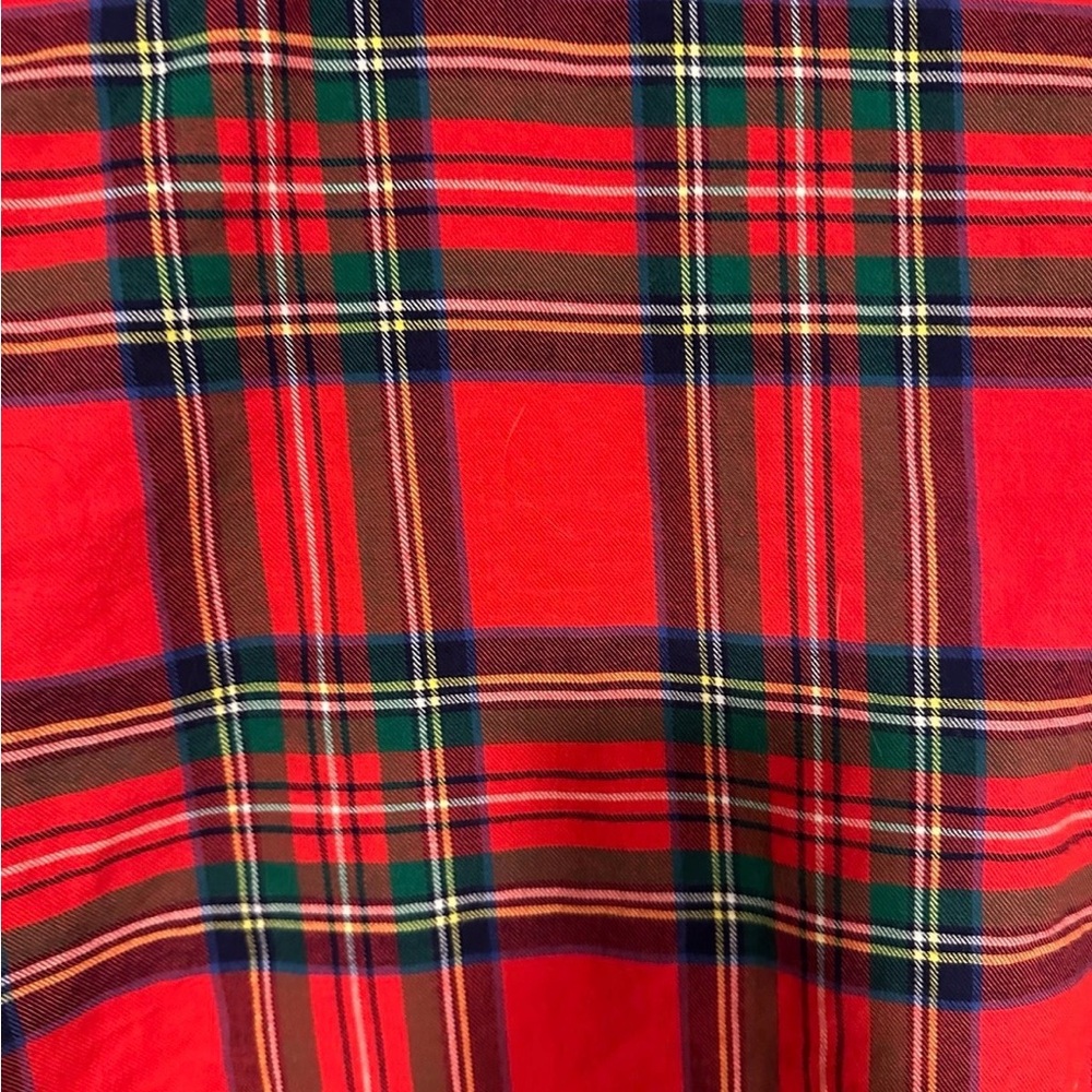 Vineyard Vines Red Plaid Pajama Set Green Trim 100% Cotton XS/S Like New - Picture 7 of 7